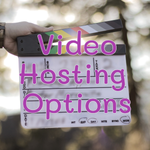 Video board for film crew showing video hosting options