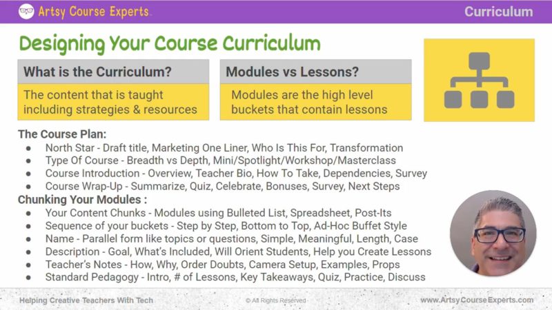 View of Designing Your Online Course Curriculum - Artsy Course Experts